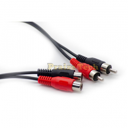 Cablu Audio 2xRCA Tata-Mama, 5m Lungime - Tip Male-Female pentru Sistem HIFI, Amplificatoare, Semnal Audio HD [1]