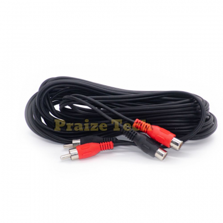 Cablu Audio 2xRCA Tata-Mama, 5m Lungime - Tip Male-Female pentru Sistem HIFI, Amplificatoare, Semnal Audio HD [2]