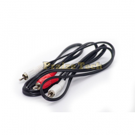 Conectica - Cablu Audio 2xRCA Tata-Tata, 1.5m Lungime - Tip Male-Male pentru Sistem HIFI, Amplificatoare, Semnal Audio HD