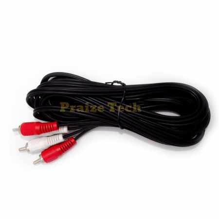 Cabluri 2xRCA - Cablu Audio 2xRCA Tata-Tata, 10m Lungime - Tip Male-Male pentru Sistem HIFI, Amplificatoare, Semnal Audio HD