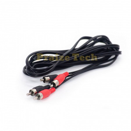 Conectica - Cablu Audio 2xRCA Tata-Tata, 2.5m Lungime - Tip Male-Male pentru Sistem HIFI, Amplificatoare, Semnal Audio HD