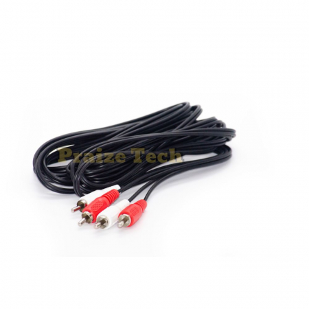 Conectica - Cablu Audio 2xRCA Tata-Tata, 5m Lungime - Tip Male-Male pentru Sistem HIFI, Amplificatoare, Semnal Audio HD