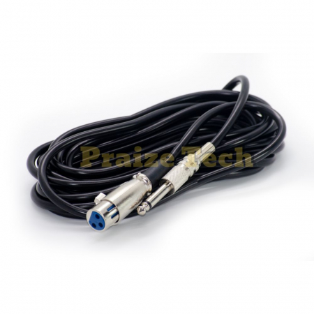 Cablu XLR - Cablu Jack 6.3mm Mono Tata - XLR Canon Mama, 5m Lungime - Cablu pentru Instrumente Profesionale