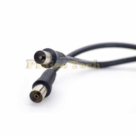 Cabluri - Cablu RF Video, Tata-Mama, Model Negru, 3m Lungime - Cablu Coaxial Mufat pentru TV