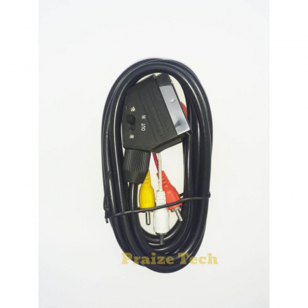 Cablu SCART 3xRCA Comutator IN-OUT, Model Negru, 2m Lungime - Cablu Scart Bidirectional pentru TV [1]