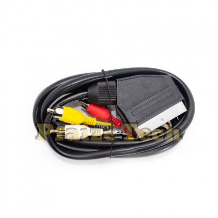 Cabluri SCART - Cablu SCART 3xRCA, Model Negru, Lungime 1.5 m - Cablu Scart pentru TV