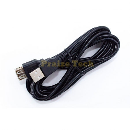 Cabluri USB - Cablu USB A Tata-Mama Negru, Versiune 2.0, 3 M Lungime - Prelungitor Extensie USB Tip Mama Tata