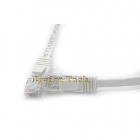 Cat6 UTP - Cablu UTP Retea, 1m Lungime, Alb, Format Plat Flexibil Cat6