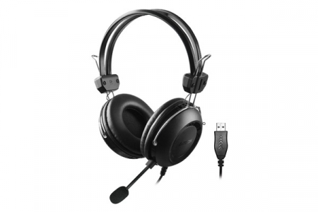 Casti - Casti A4Tech, Model Negru, HU-35, Microfon – Conectare USB
