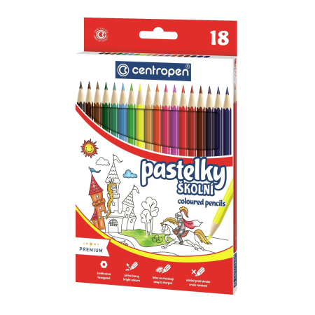 Creioane colorate Centropen 18/Set