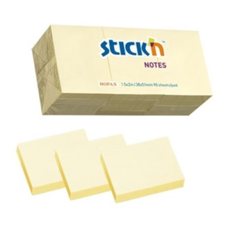 Notes - Notes Autoadeziv 38x51 mm - Galben Pal, 12 Buc/Set (100 file/buc)