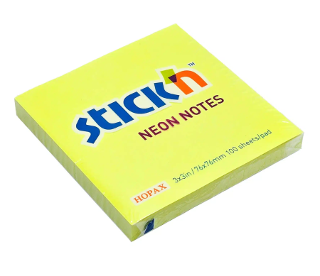 Notes - Cub Notes Autoadeziv 76x51 mm - Galben Neon (100 file/buc)