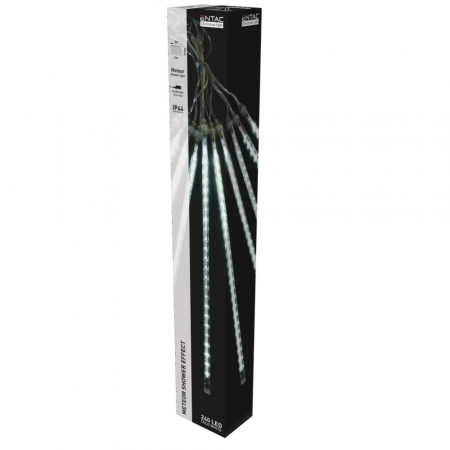Instalatii Craciun - Instalatie Craciun Tip Ploaie, 10 Tuburi, 240 LED Alb-Rece, Lungime 3mx30cm - Decoratiune pentru Sarbatori de Iarna