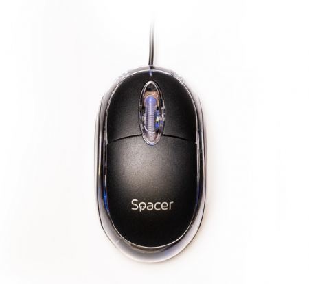 Mouse Spacer, Negru, 800 DPI, SPMO-080 - Ideal pentru Birou sau Acasa [2]