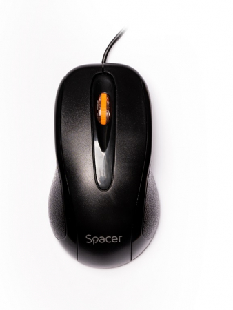 Mouse Spacer, Negru, 1000 DPI, SPMO-F01 - Ideal pentru Birou sau Acasa [1]