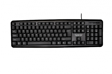 Tastaturi - Tastatura USB Spacer, Negru, 104 Taste, SPKB-520 - Ideal pentru Birou sau Acasa