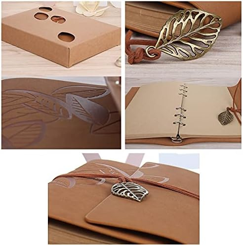 Agenda tip jurnal vintage LEAF, 13x18cm, Maro [2]