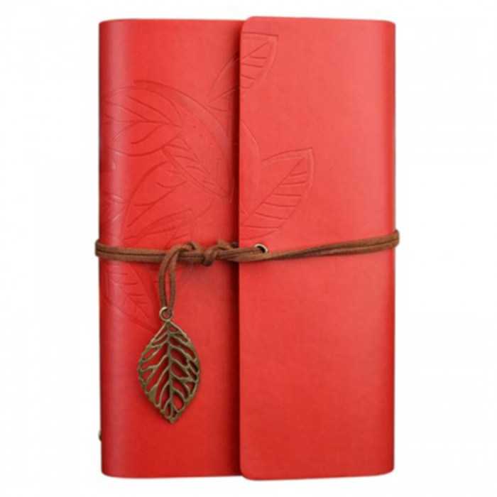 Agenda tip jurnal vintage LEAF, 13x18cm, Rosu [1]