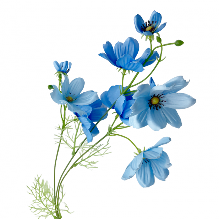 Crenguta cu flori artificiale SENSATION, Albastru, 65cm [2]