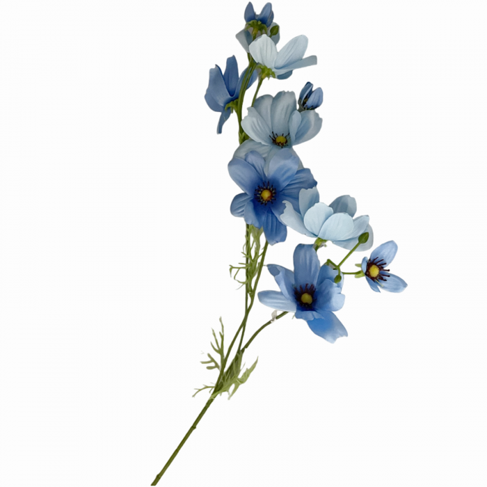 Crenguta cu flori artificiale SENSATION, Albastru, 65cm [3]