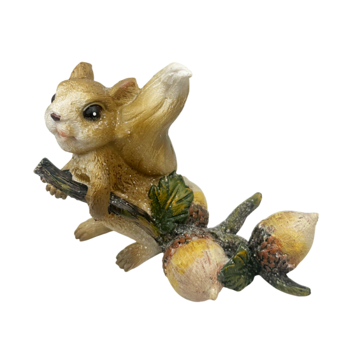 Figurină veveriță cu ghinde – decor de iarnă rustic [2]