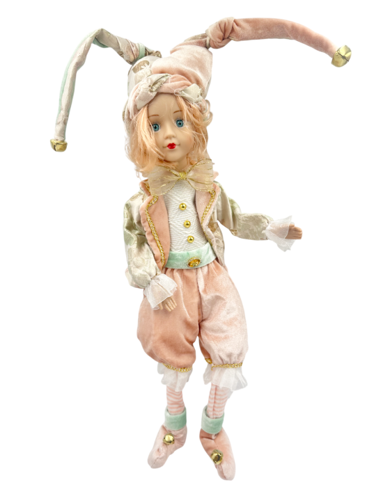 Papusa decorativa Arlechin JOLLO, Roz, 50cm [2]