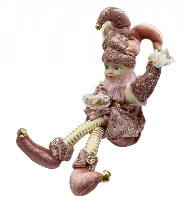 Figurina muzicala animata - Arlechin JOLLO, Roz, 45cm [6]