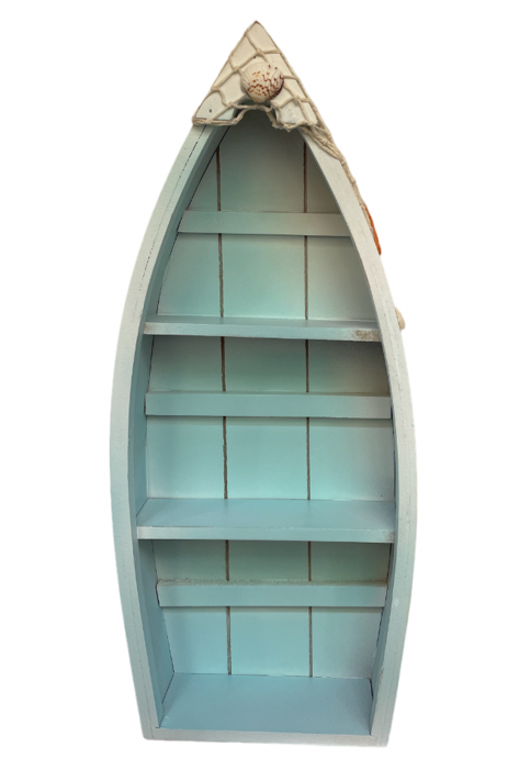 Barca lemn decorativa cu rafturi NOAH, 20x8x48cm [5]