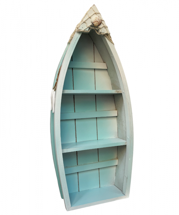 Barca lemn decorativa cu rafturi NOAH, 20x8x48cm [1]