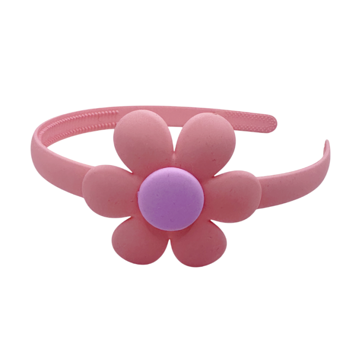 Bentita de par - pentru copii - DAISY, Roz cu floare [3]