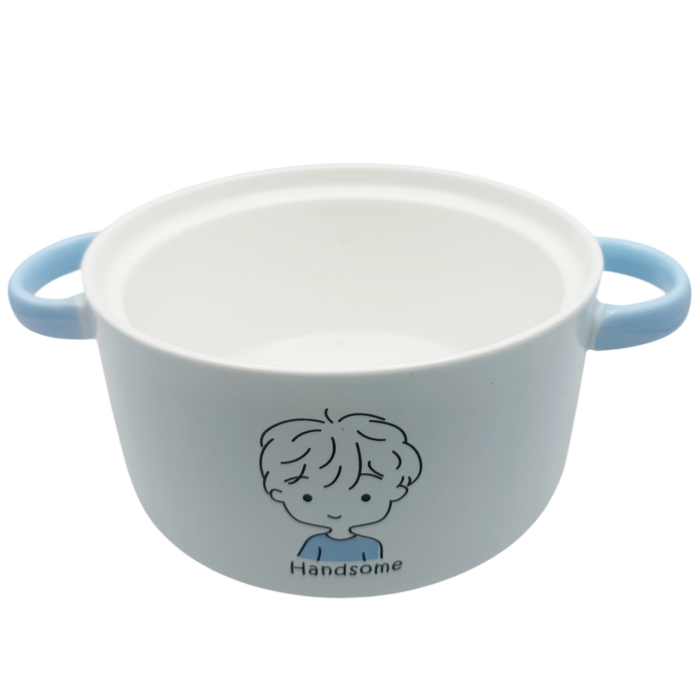 Bol ceramic albastru FUNNY cu capac de sticla [3]