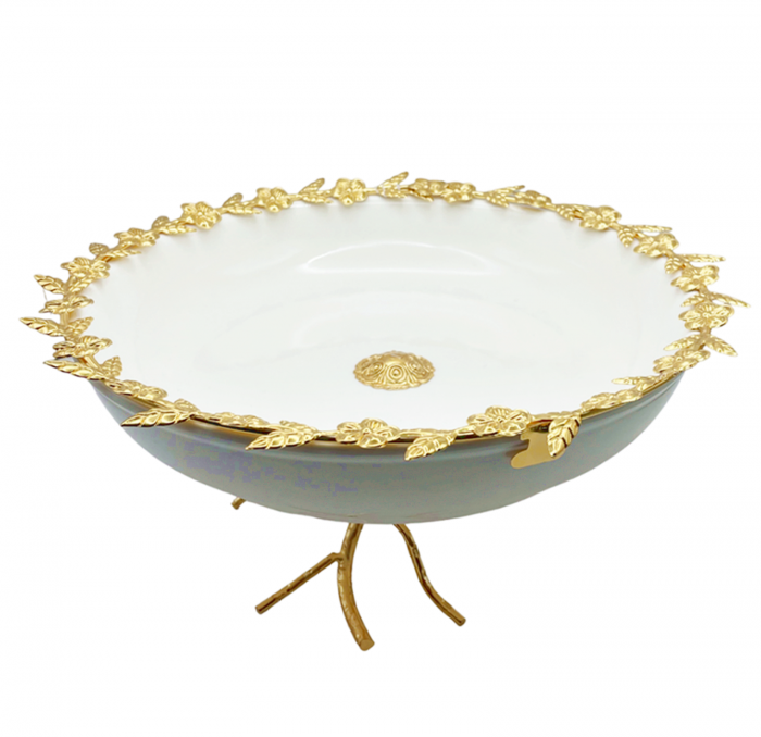 Bol alb cu picior MARGARET, 25cm [2]