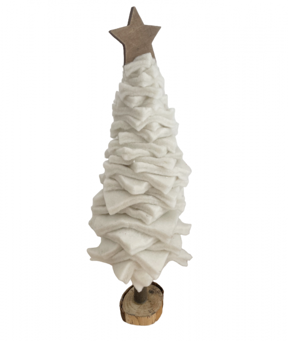 Brad Craciun decorativ ECO CHIC, Alb, 43cm [1]