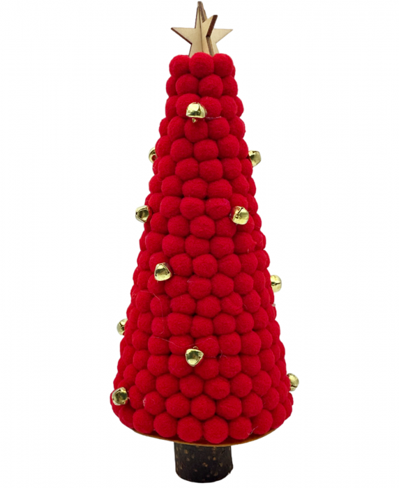 Brad decor Craciun MAGIC, Rosu, 25cm [1]