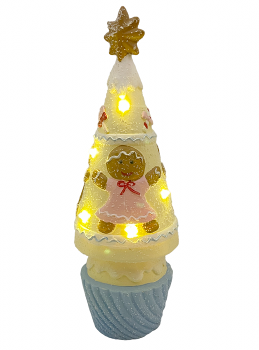 Bradut de turta dulce cu lumina LED SWEET, Galben, 30cm [2]