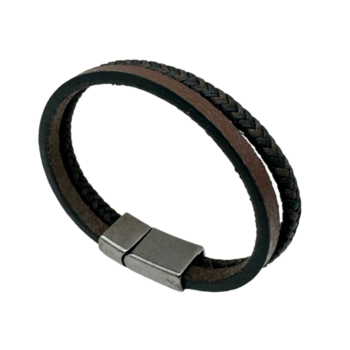 Bratara barbati BRAD, Piele maro negru [1]