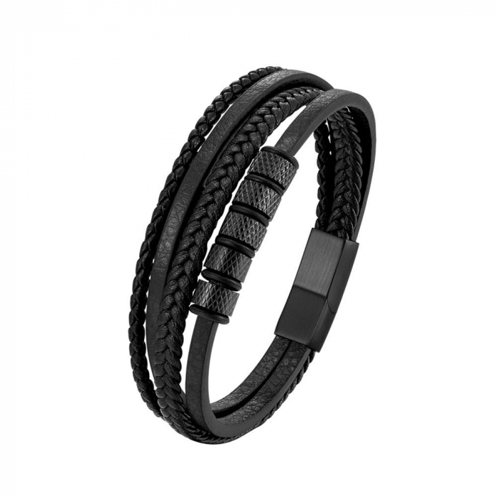 Bratara barbati BRETT, Piele neagra [3]