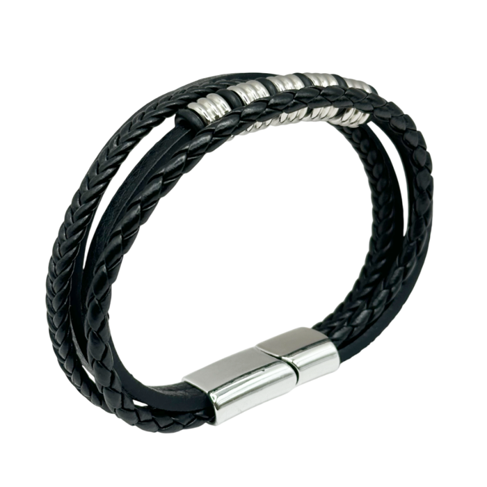 Bratara barbati STEVE, Piele neagra [2]