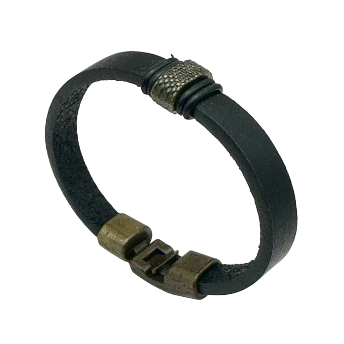 Bratara barbati TOMMY, Piele neagra [1]