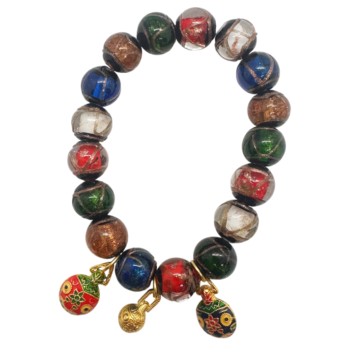 Bratara din sticla marmorata cu charm-uri LUCKY BEAST [3]