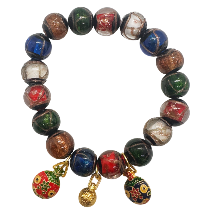 Bratara din sticla marmorata cu charm-uri LUCKY BEAST [2]