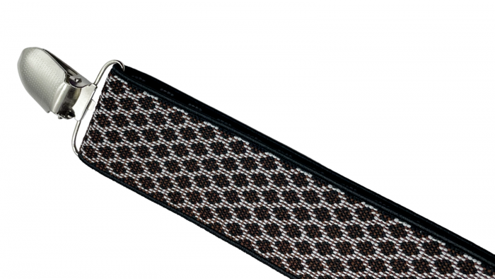 Bretele late cu model DRAKE, Negru/ Maro, Cu clips [2]