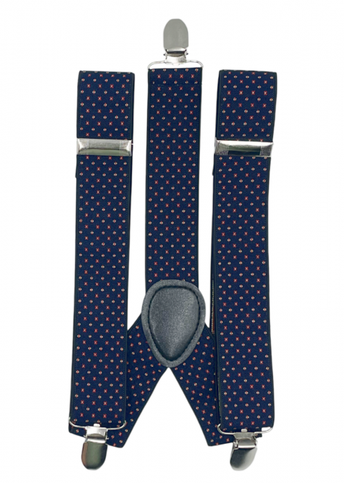 Bretele late cu model BRETT, Bleumarin, Cu clips [2]