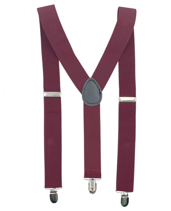 Bretele late CHARLIE, Burgundy, Cu clips [1]