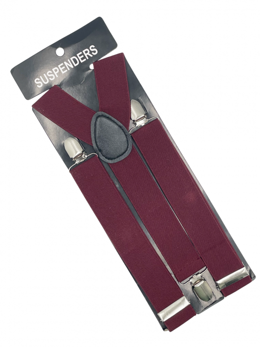 Bretele late CHARLIE, Burgundy, Cu clips [2]