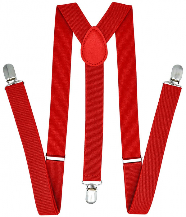 Bretele late CHARLIE, Rosu, Cu clips [3]