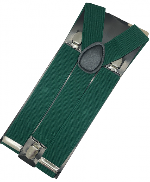 Bretele late CHARLIE, Verde inchis, Cu clips [2]