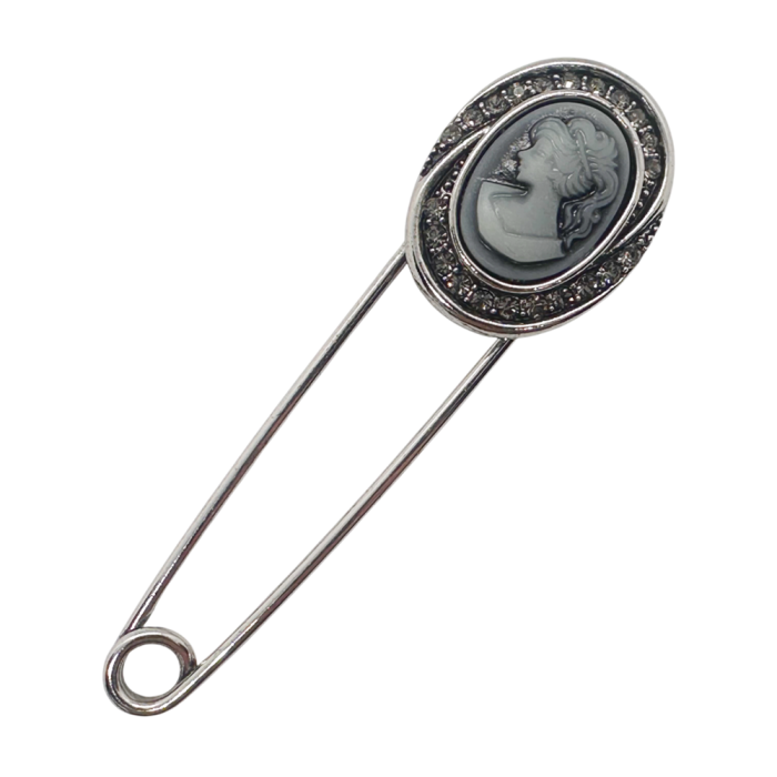 Brosa Argintie Ac de siguranta cu Camee LYNN [3]