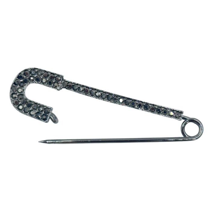 Brosa Ac de siguranta argintiu cu marcasite FRAN [2]