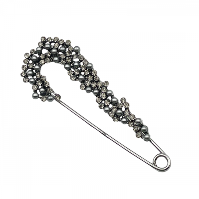 Brosa cu margelute SOPHIE, Argintiu, 7.5cm [1]